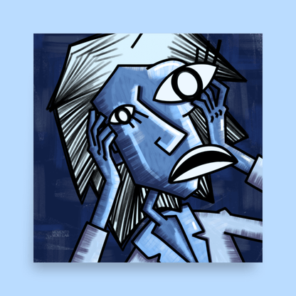 Cubist In Despair Art Print