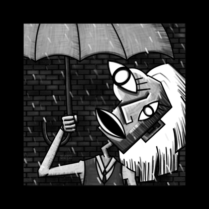 Film Noir Cubist In The Rain Art Print