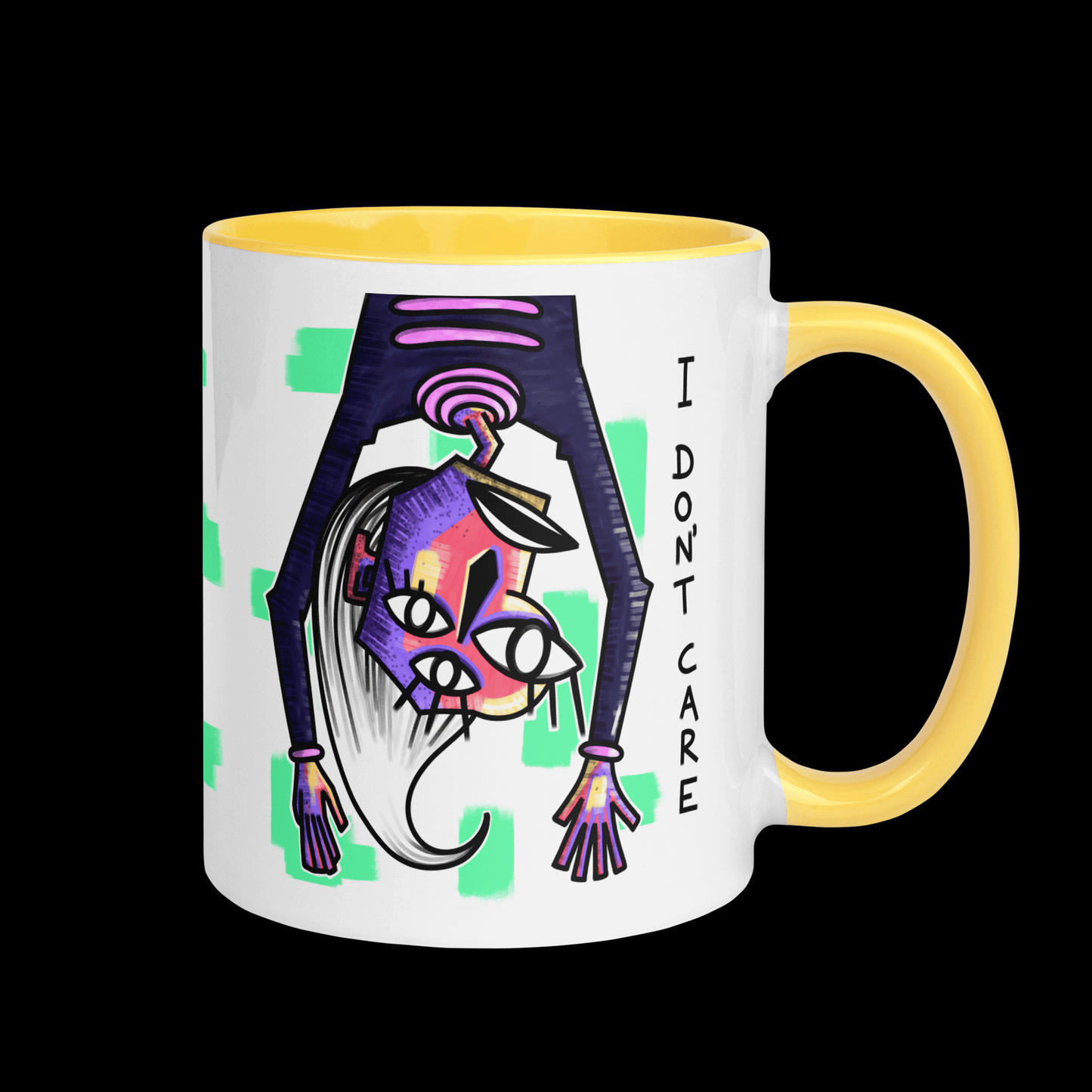 I Don't Care Alien Cubist Mug