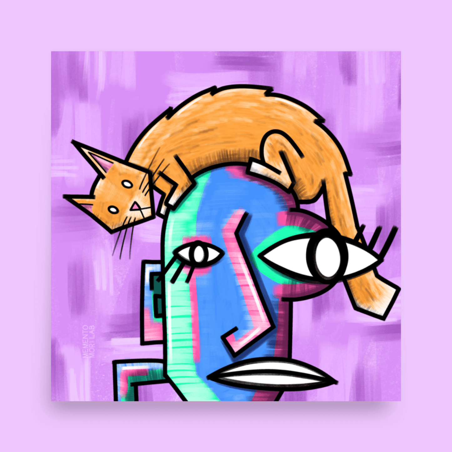 Cubist & Cat Art Print