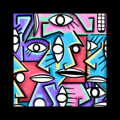 Cubists Stuck Together Art Print