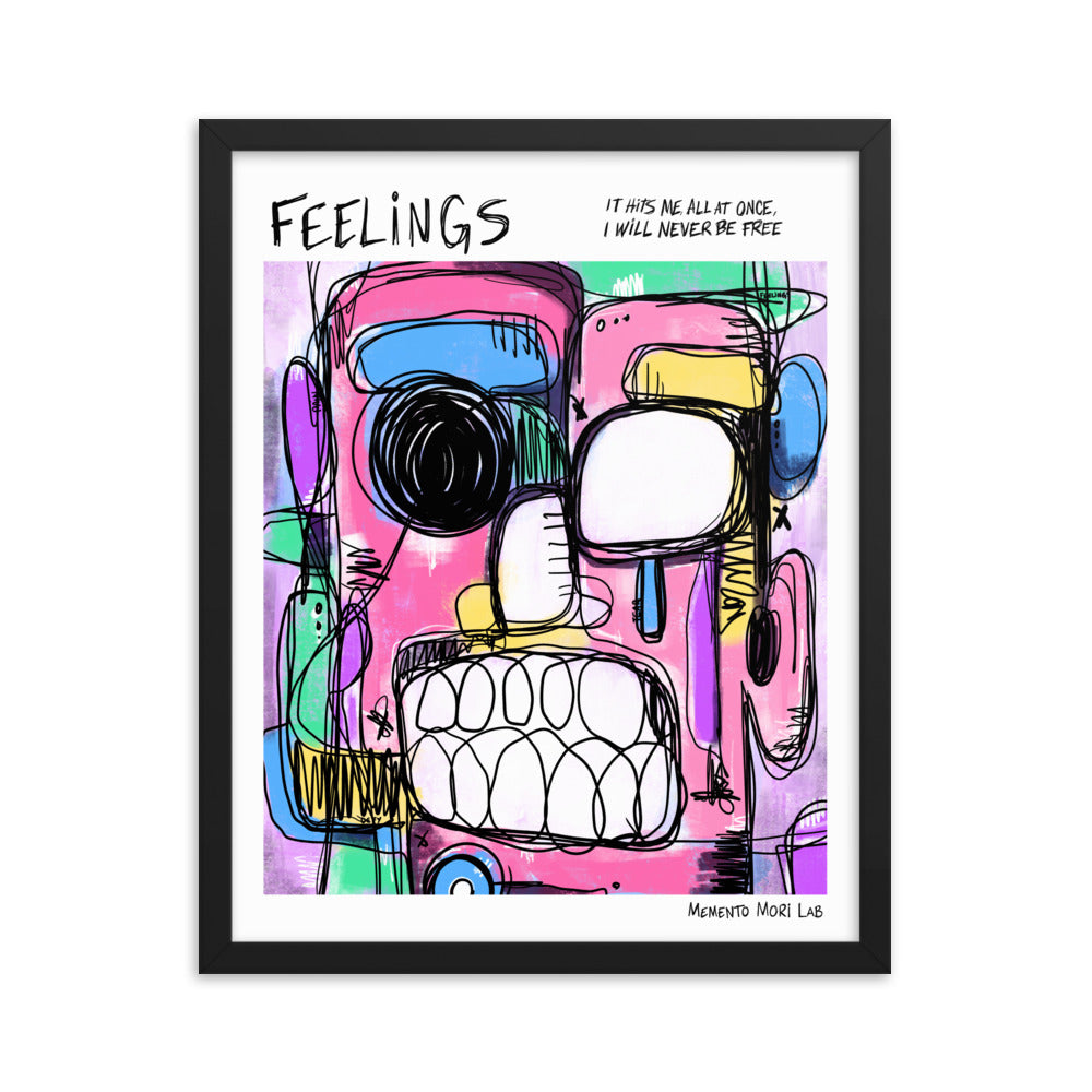 Feelings - Polaroid Sketch Framed Poster