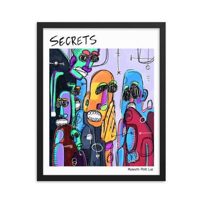 Secrets - Polaroid Sketch Framed Poster