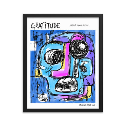 Gratitude Polaroid Sketch Framed Poster