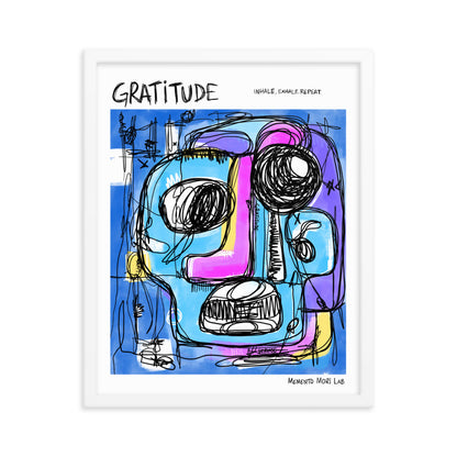 Gratitude Polaroid Sketch Framed Poster