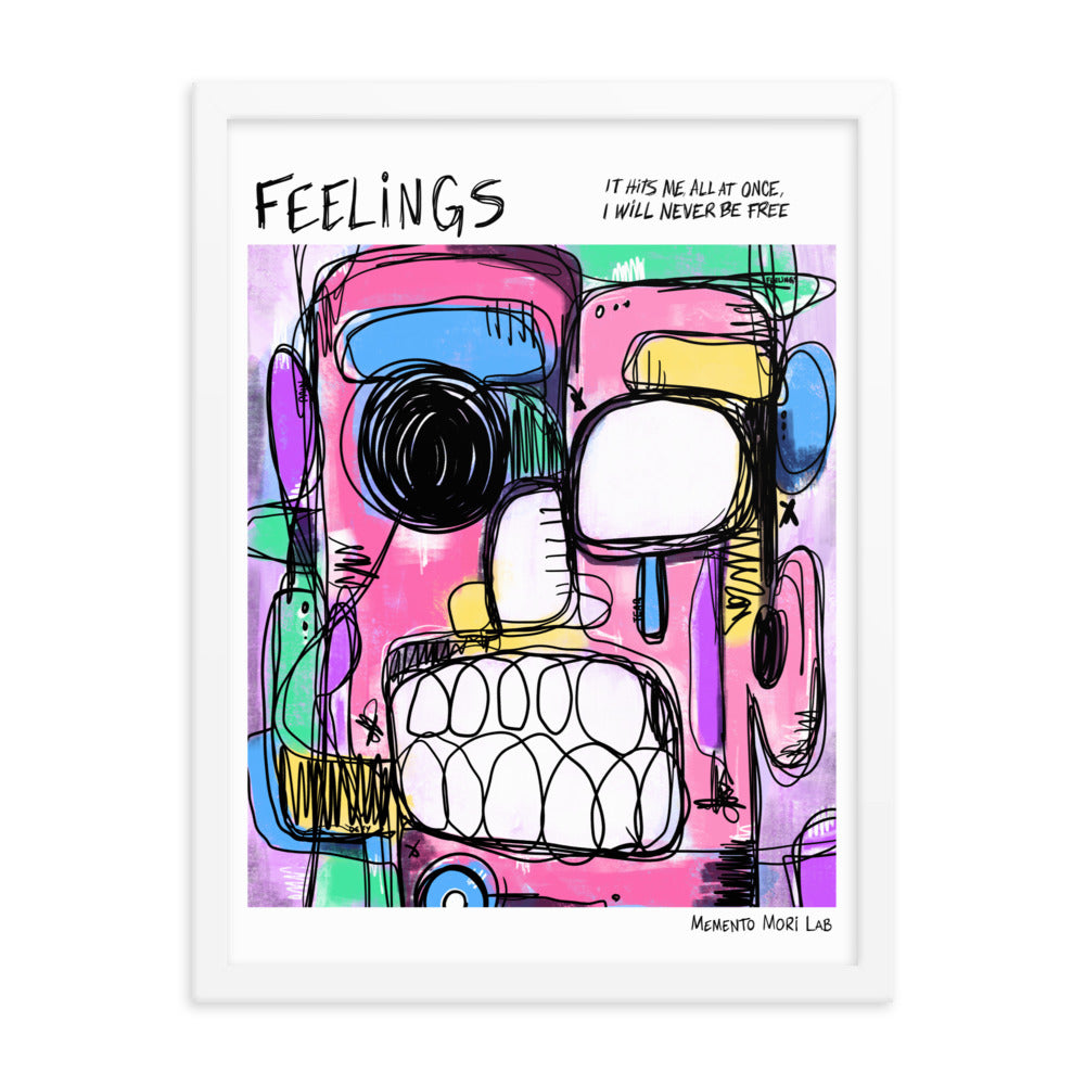 Feelings - Polaroid Sketch Framed Poster