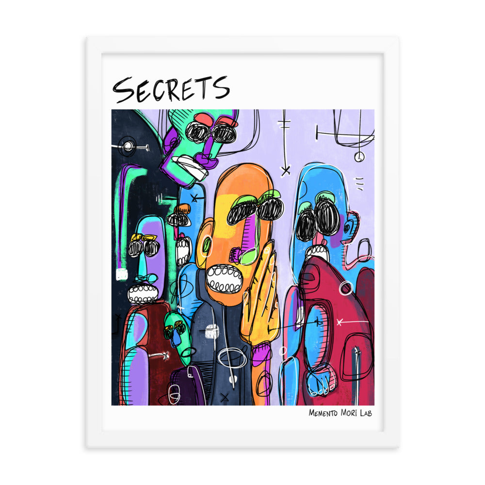 Secrets - Polaroid Sketch Framed Poster