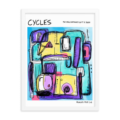 Cycles Polaroid Sketch Framed Poster