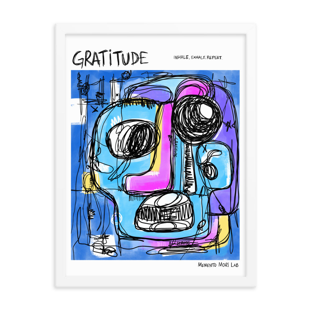 Gratitude Polaroid Sketch Framed Poster