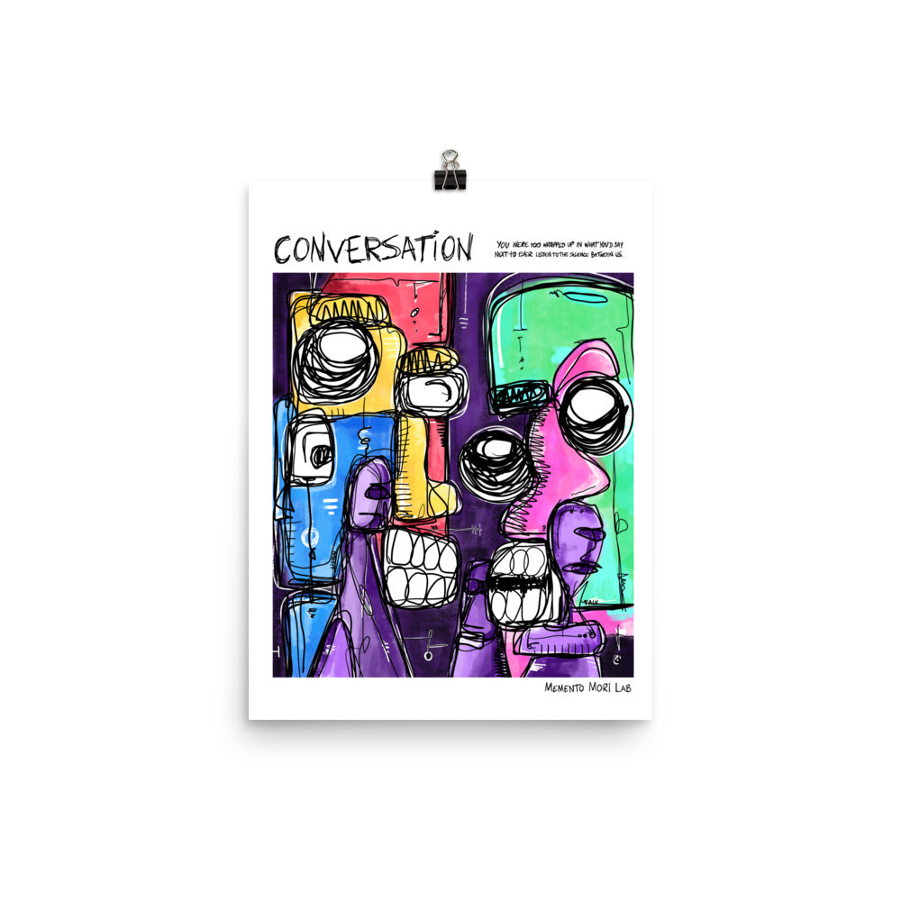 Conversation - Polaroid Sketch Poster