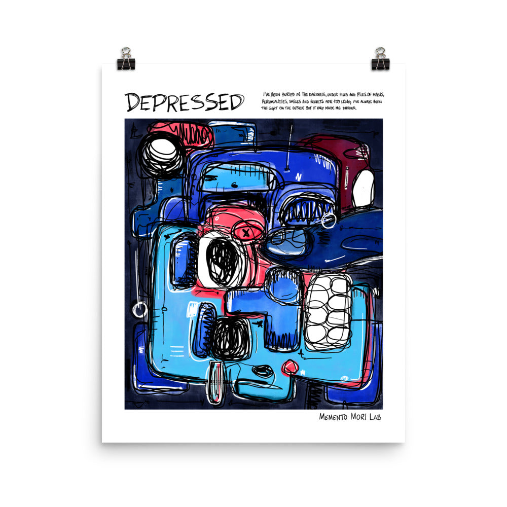 Depressed - Polaroid Sketch Poster