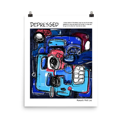 Depressed - Polaroid Sketch Poster