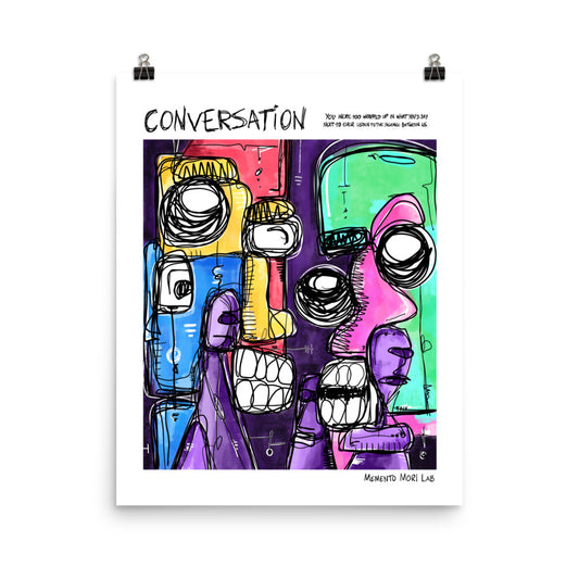 Conversation - Polaroid Sketch Poster