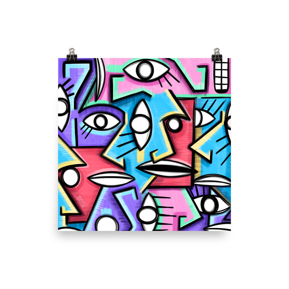 Cubists Stuck Together Art Print